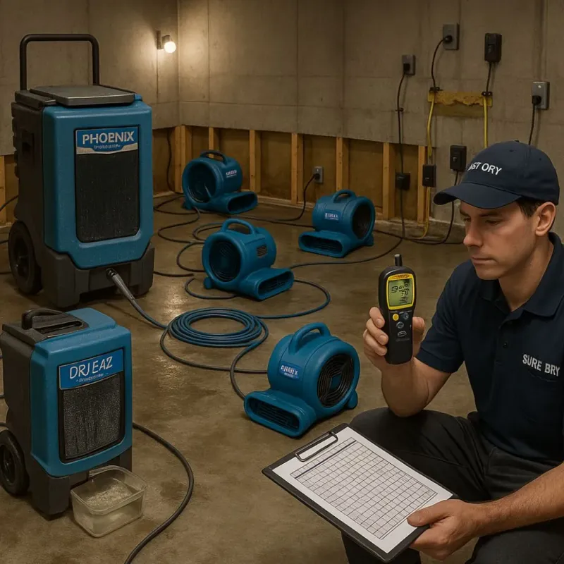 Structural Drying and Dehumidification process in Pendleton, IN